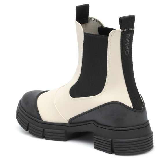 GANNI Waterproof Recycled Rubber City Boot In Brazilian Sand Size 7 EU37 - Picture 3 of 15